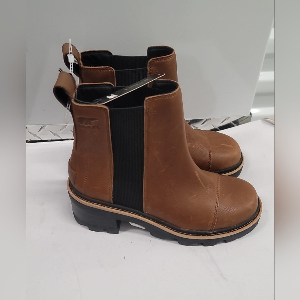 Sorel Brown Chelsea Lug Ankle Boots